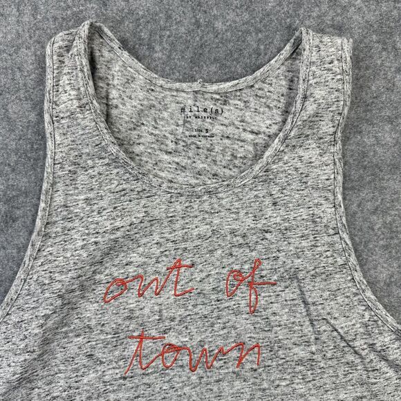 Madewell Mile(s) Tank Top Womens Small Gray Out Of Town Graphic Travel Casual - Picture 2 of 8